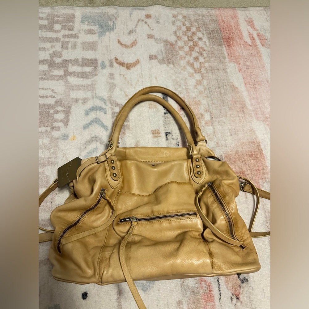 We The Free Tan Leather Shoulder Bag